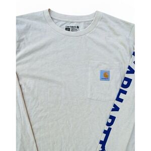 carhartt logo t shirt youth L 14/16 Beige NWT  Long Sleeve